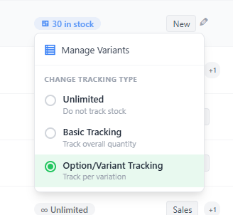 Inline quantity updates