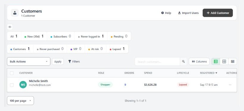 Users › User Accounts, with the Import Users button.