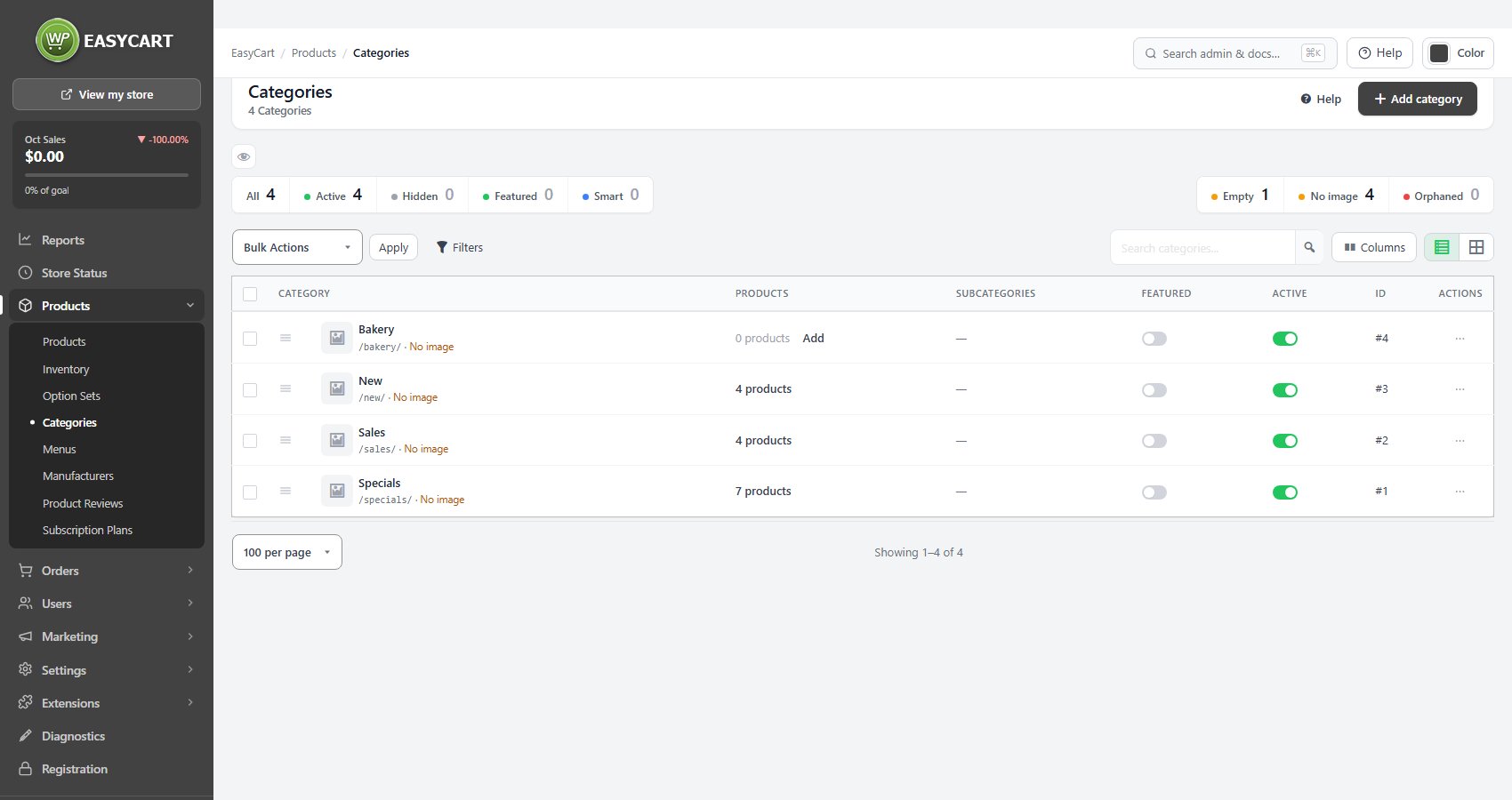 Products › Categories.
