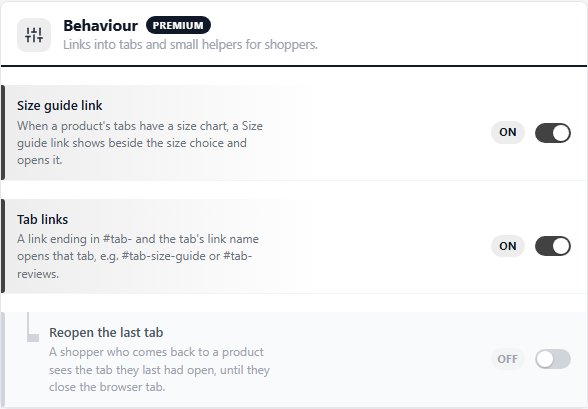 Behaviour, with Reopen the last tab shown for a style other than classic.