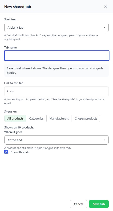The New shared tab drawer.