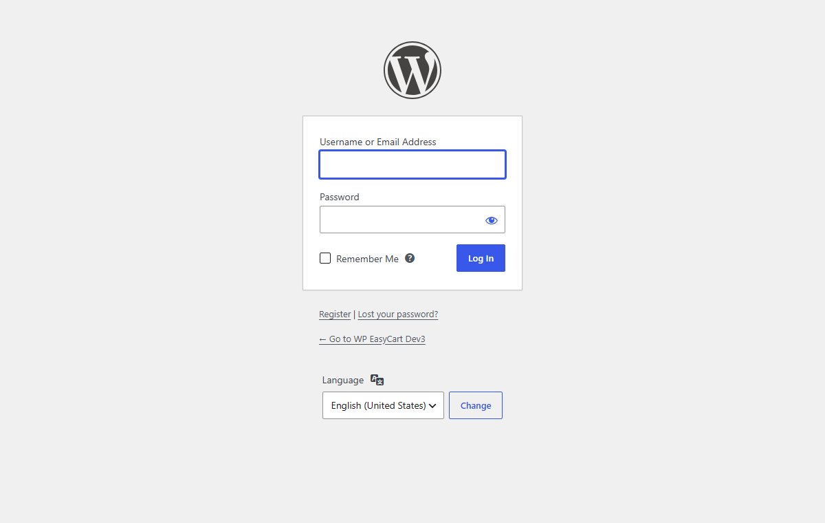 The WordPress login screen at yourdomain.com/wp-admin.