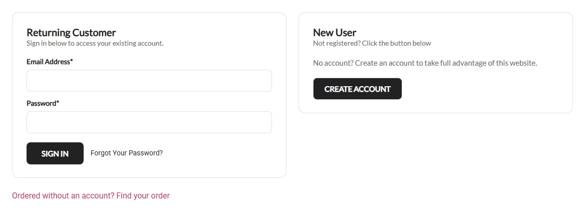 The sign-in page, with Ordered without an account? Find your order under the forms.