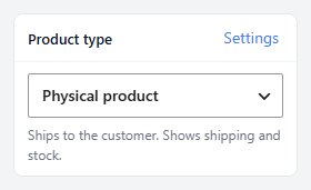 The Product type card in the Summary column.